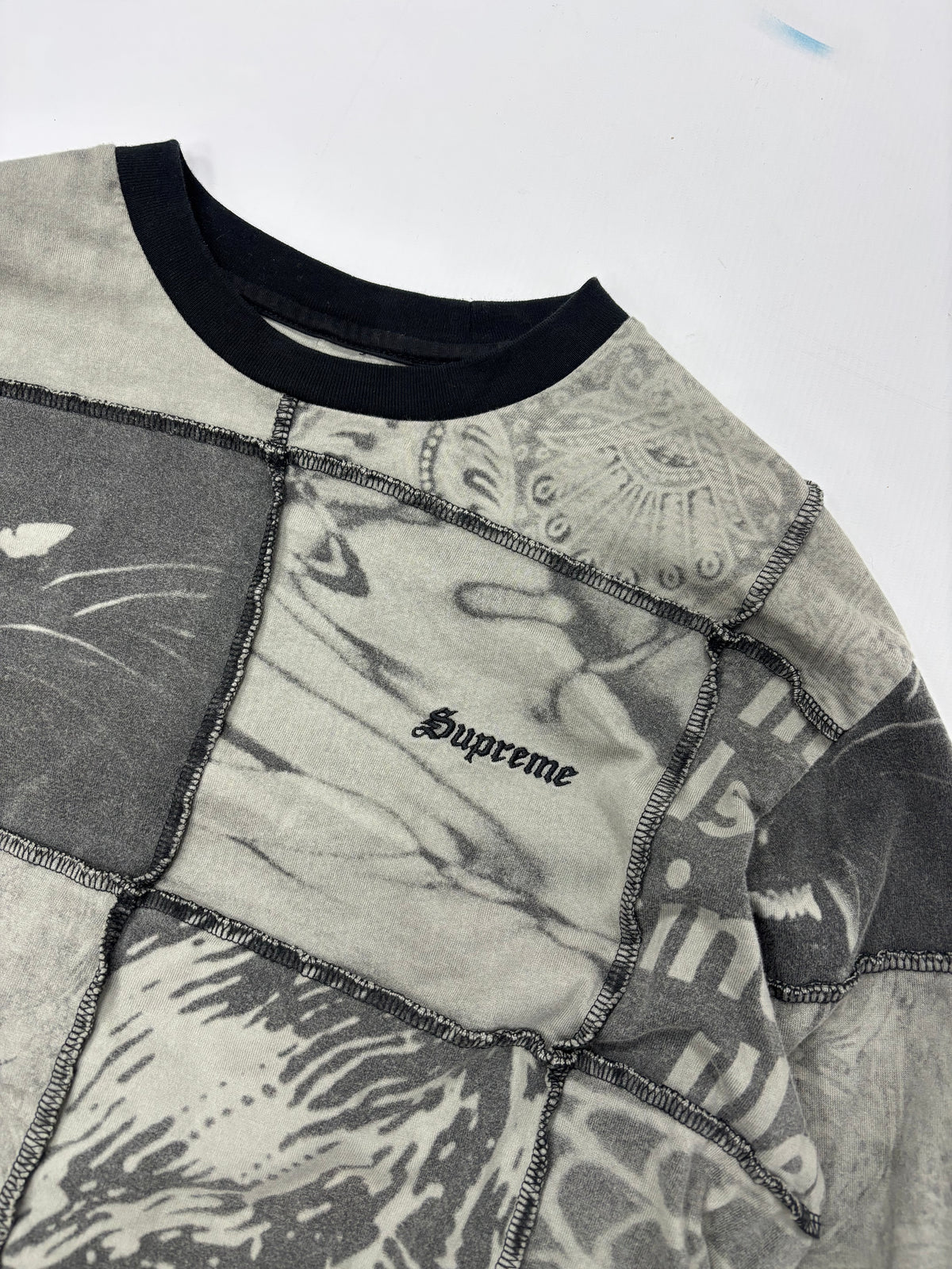Supreme patchwork long sleeve top (M)