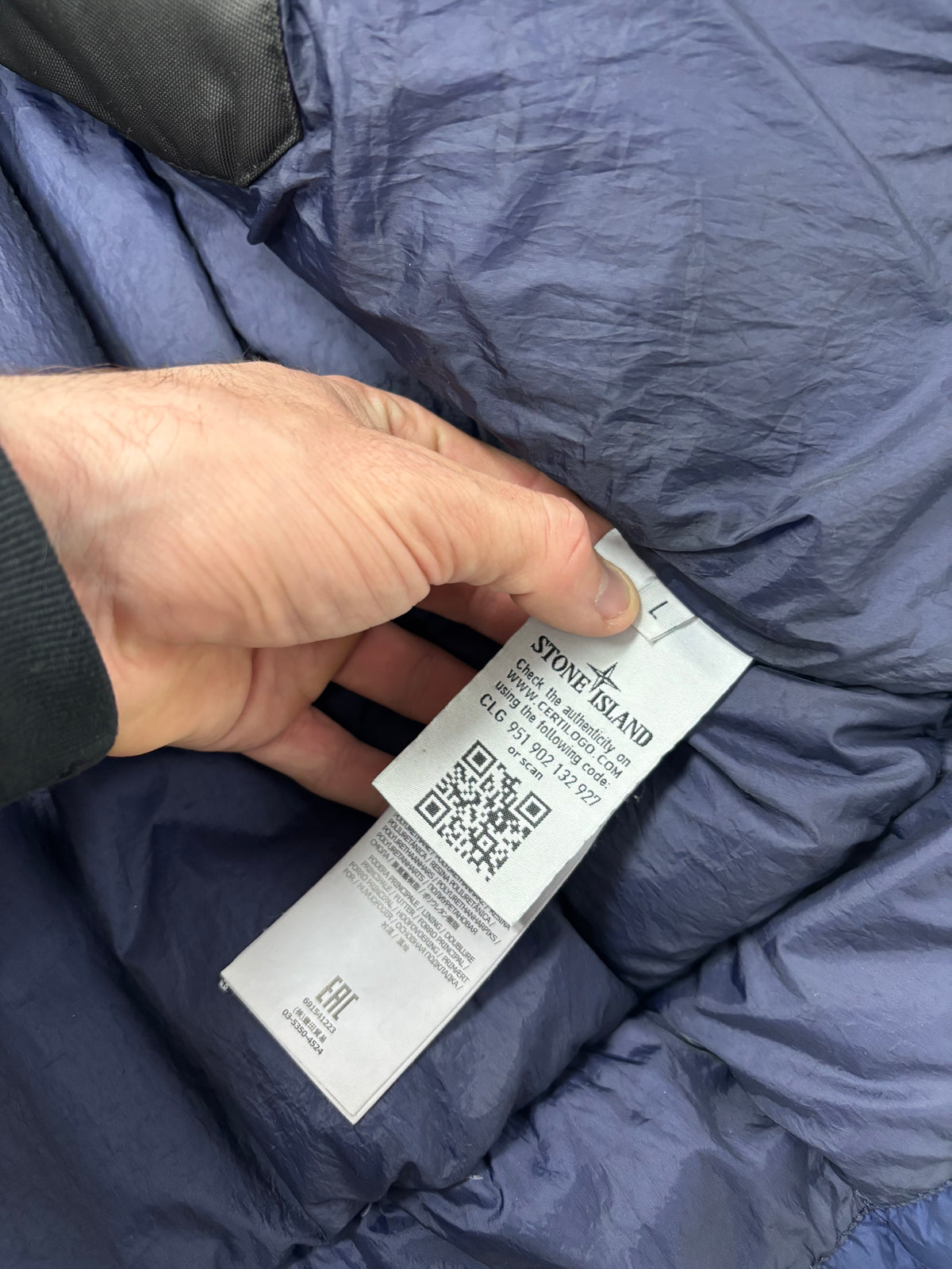 Stone island garment dyed down jacket (L)