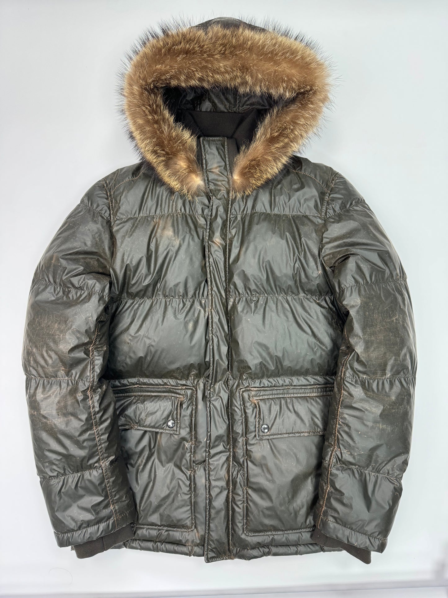 Prada sport fur hood puffer jacket (L)