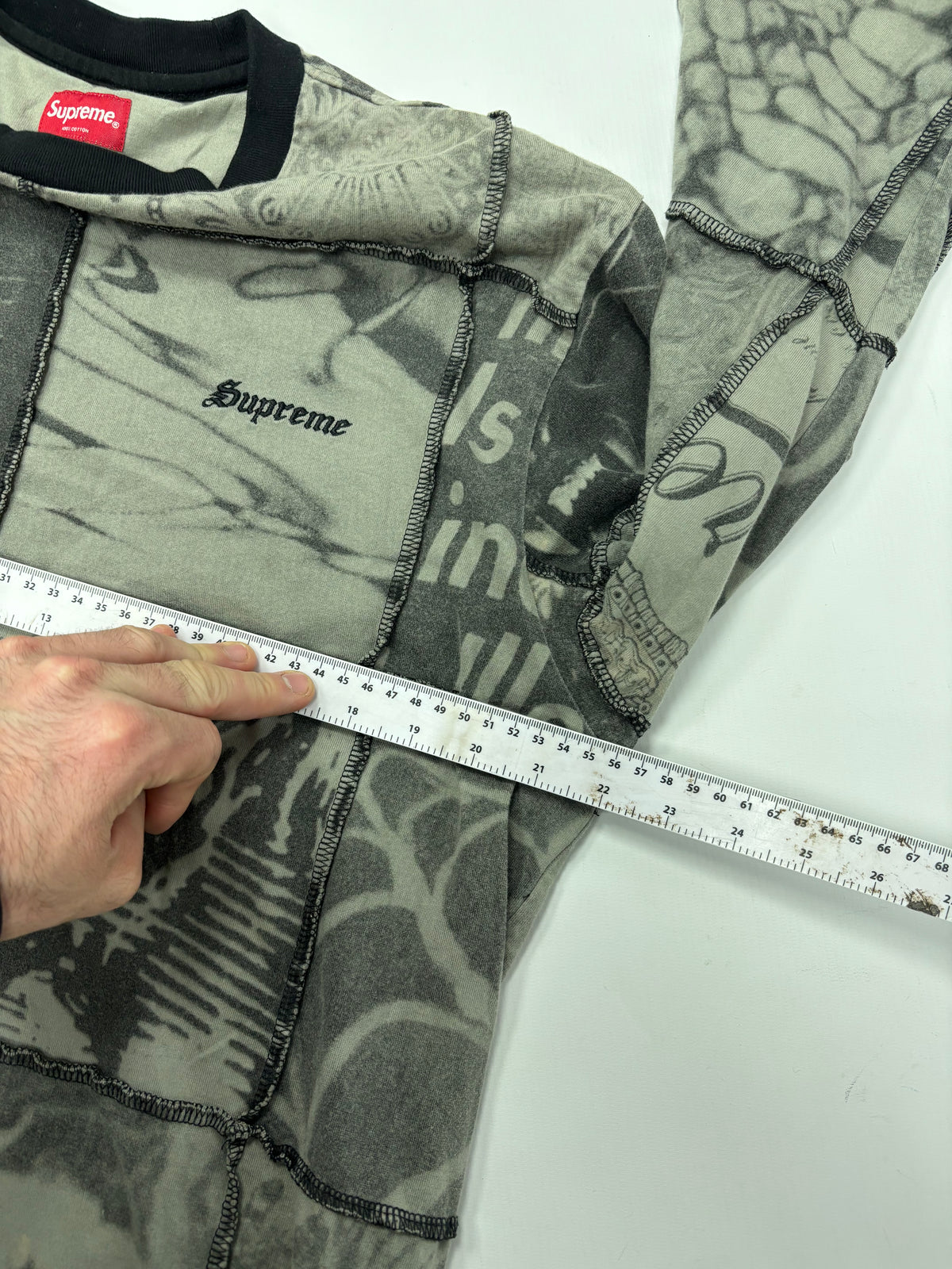 Supreme patchwork long sleeve top (M)